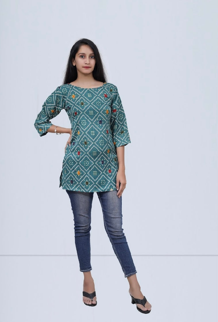 Women Printed Short Kurti