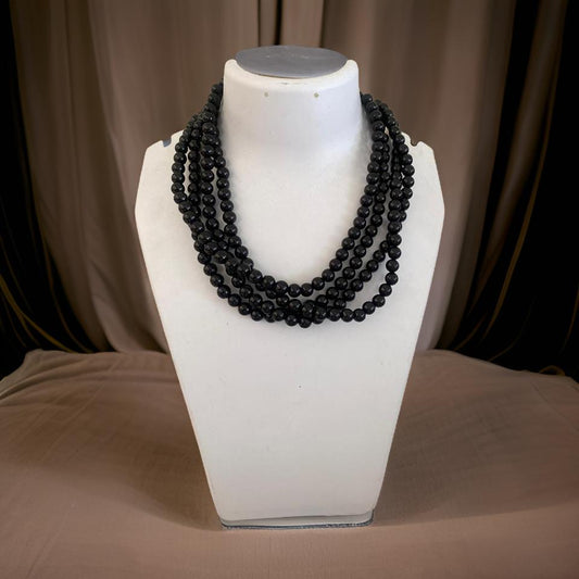 Black Pearl Multilayered Necklace