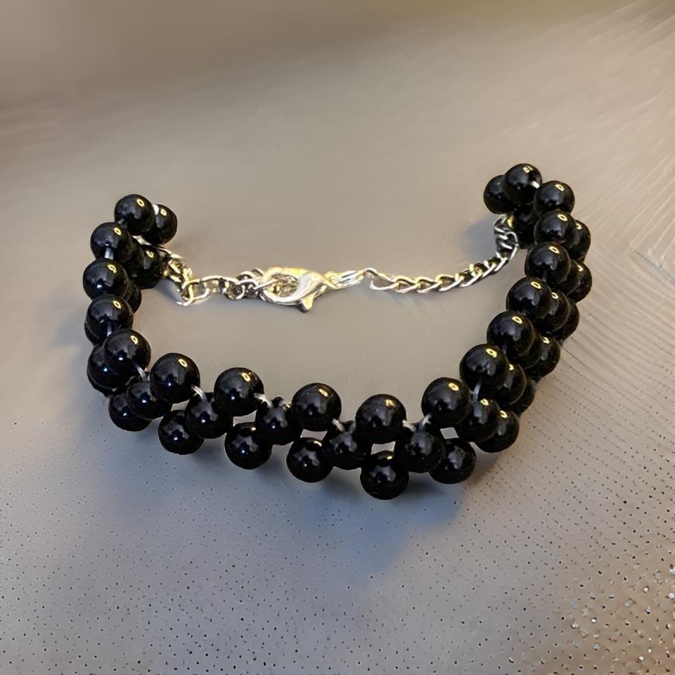 Black Beaded Bracelet