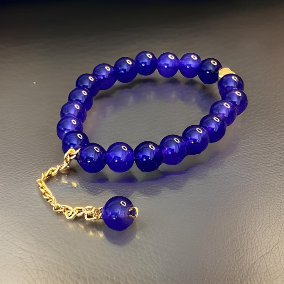 Blue Beaded Minimal Stretchable Bracelet